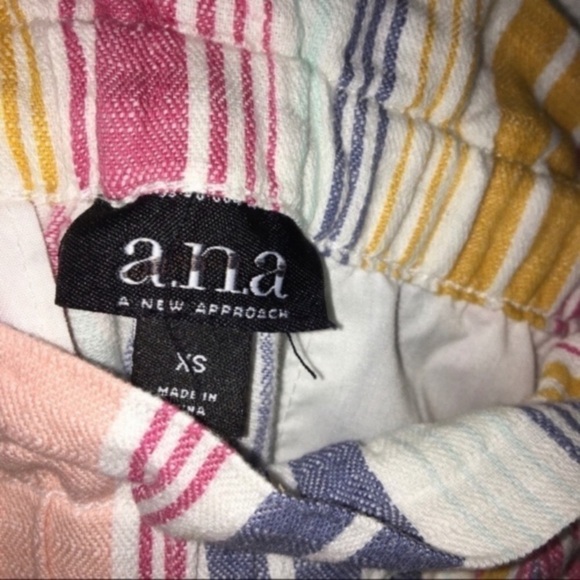 NWT ANA Striped Tie Waist Linen Blend Shorts - Picture 4 of 4